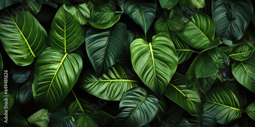 Wallpaper Mural Tropical green leaves pattern background. Generative AI Torontodigital.ca