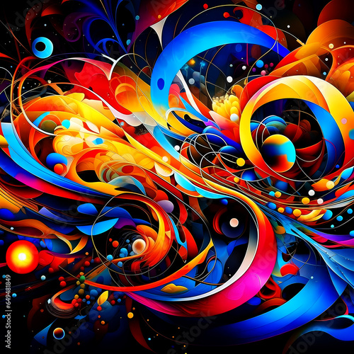 Abstract fractal background, AI