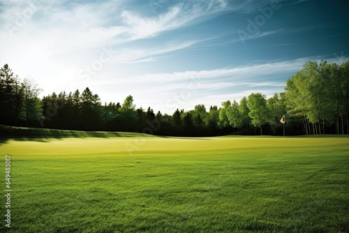 green grass on huge golf fields landscape 