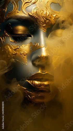 beldade facial de ouro nevoeiro photo