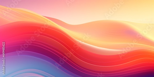 Sunset Creative Abstract Wavy Texture. Screen Wallpaper. Digiral Art. Abstract Bright Surface Liquid Horizontal Background. Ai Generated Vibrant Texture Pattern.