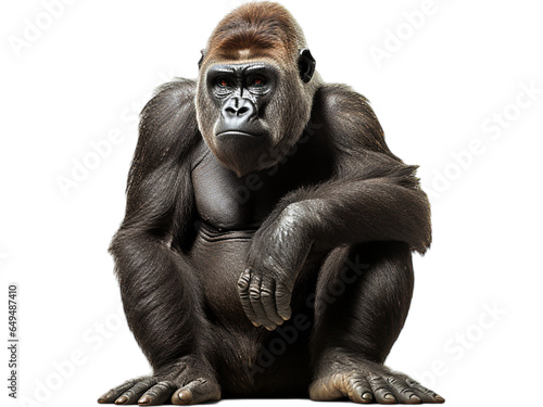 Gorilla Quiet Contemplation, Transparent Background
