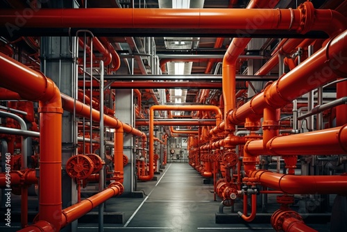 A network of pipes at an industrial facility. Generative AI