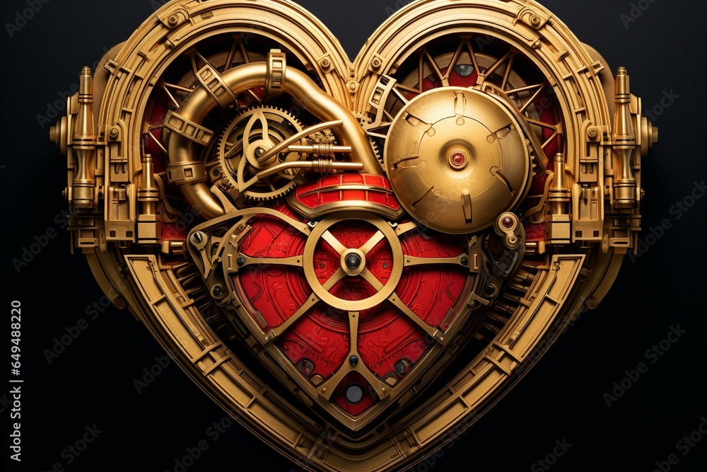 Naklejka premium an engineering-inspired heart. Generative AI