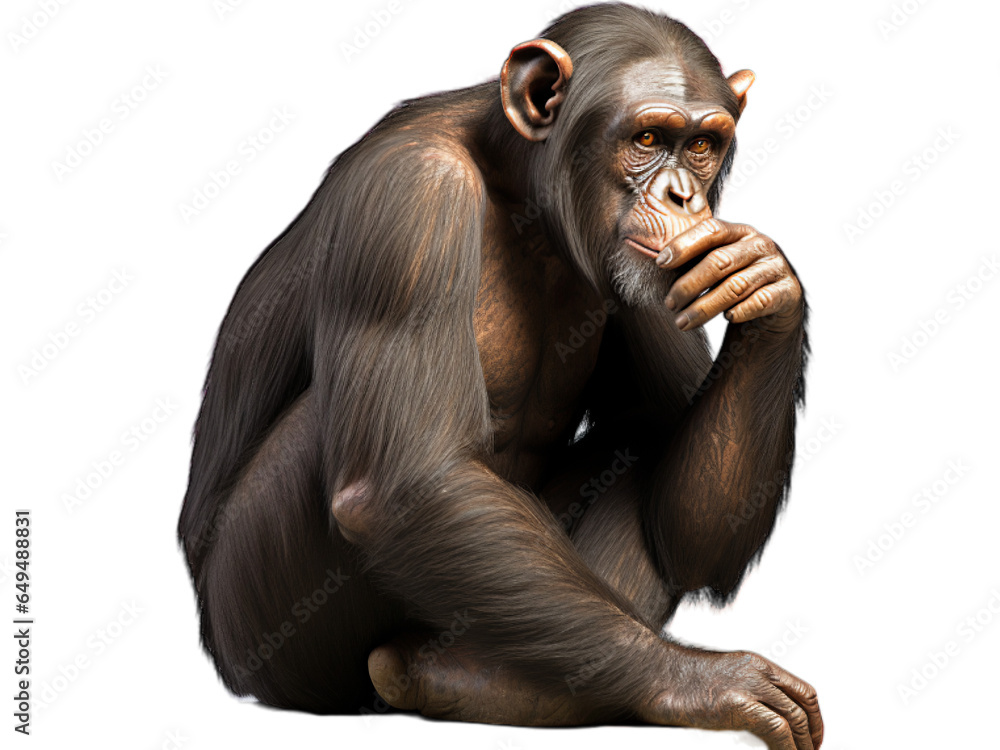 Chimpanzee Thinker, No Background, Transparent Chimpanzee Thinker, No Background, Transparent
