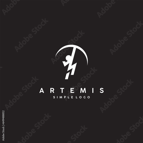 Artemis logo design archery icon logo vector
