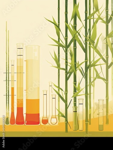 AI-generated infographic illustration of bamboo as an alternative to refined petrochemicals as a building block for making plastics. MidJourney.