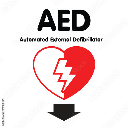 AED,automated external defibrillator flat vector icon
