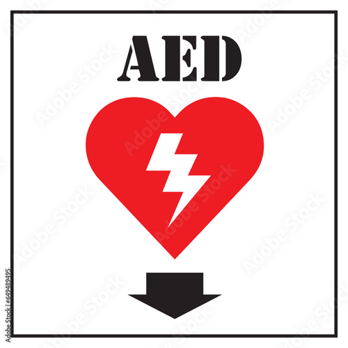 AED,automated external defibrillator flat vector icon