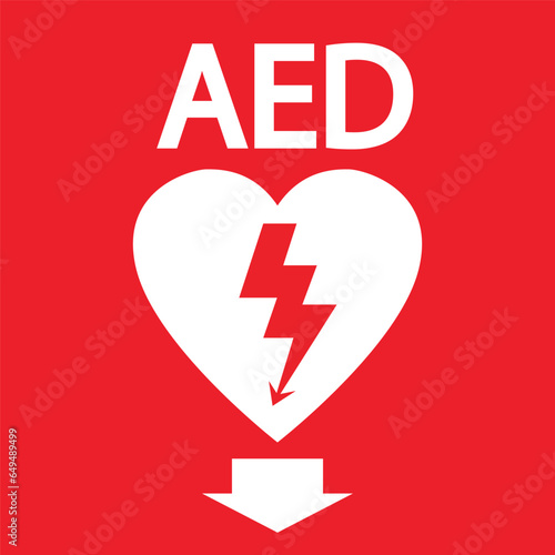 AED,automated external defibrillator flat vector icon