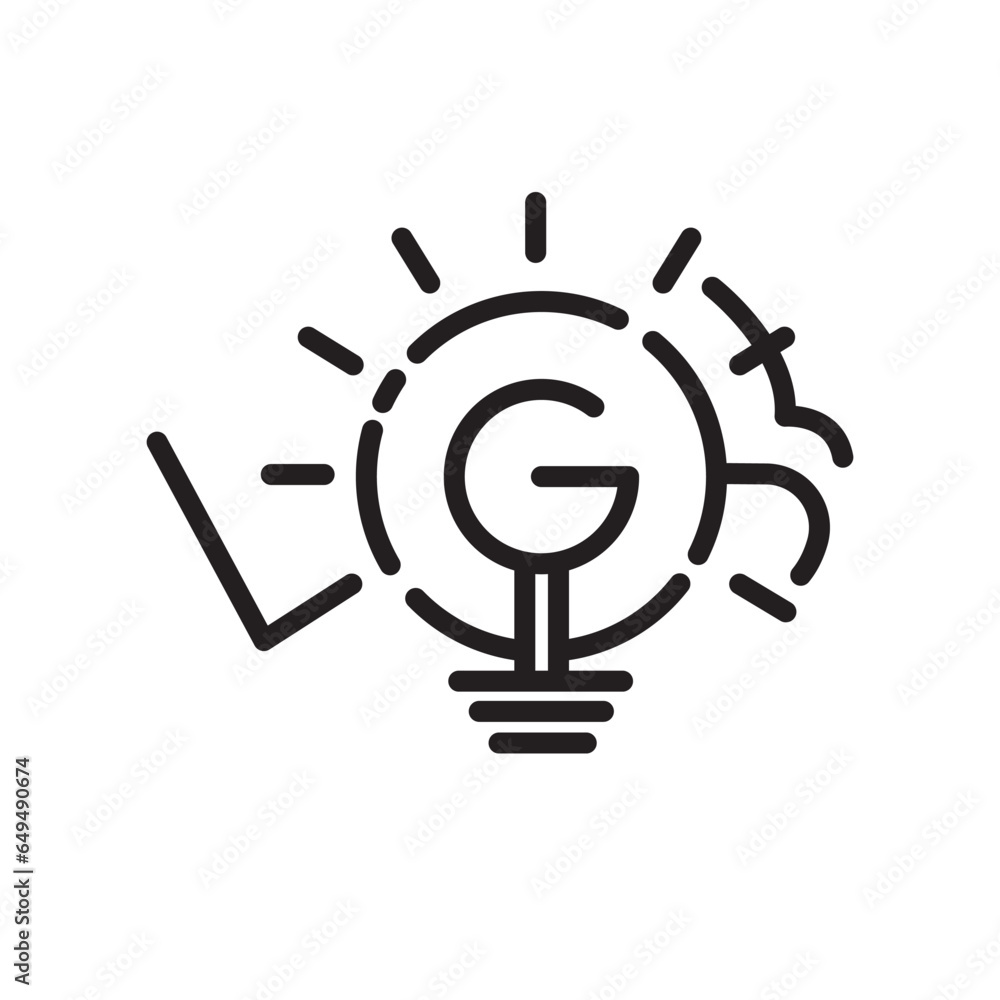 Obraz na plátně Light Bulb text logotype vector template