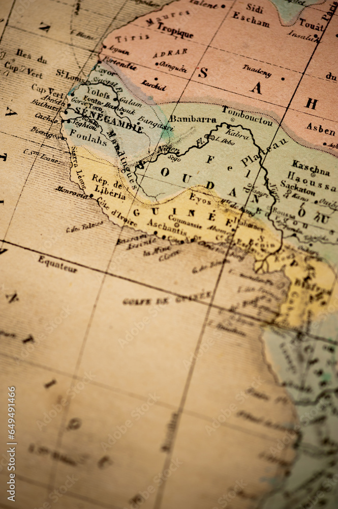 Africa's West Coast, Equator & the Atlantic Ocean | Atlas Classique circa 1869 | Antique Map Africa's West Coast, Equator & the Atlantic Ocean | Atlas Classique circa 1869 | Antique Map