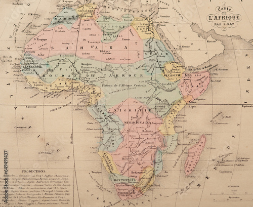 Africa   Atlas Classique circa 1869   Antique Map 