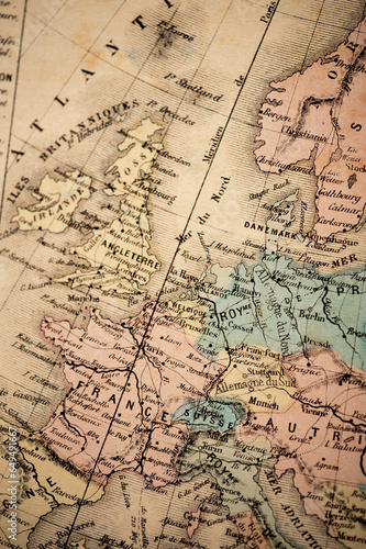 Greenwich Date Line   North Atlantic Countries   Atlas Classique circa 1869   Antique Map 