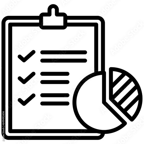 Survey icon often used in design, websites, or applications, banner, flyer to convey specific concepts related to Assessment, educational, evaluative, and analytical purposes. 