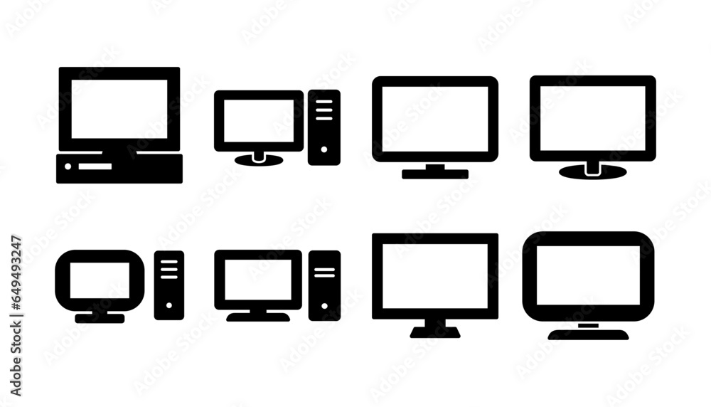 Computer icon vector. computer monitor icon. Computer icon vector. computer monitor icon.