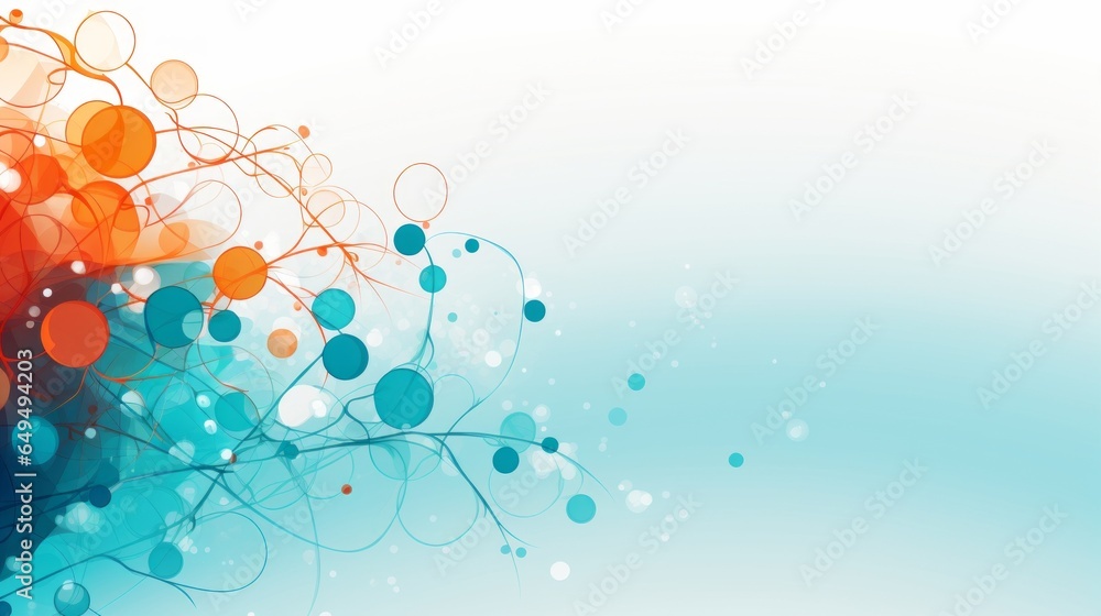 An abstract illustration with colorful peptides on a plain and simple background. An abstract illustration with colorful peptides on a plain and simple background.