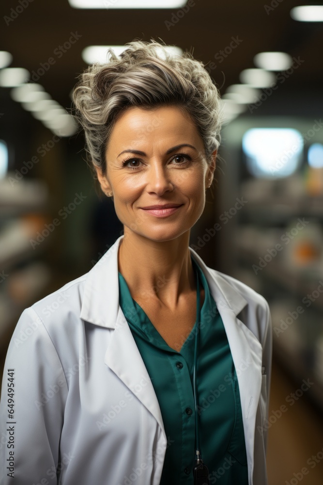 A pharmacy technician or doctor in a pharmacy. Generative AI. A pharmacy technician or doctor in a pharmacy. Generative AI.