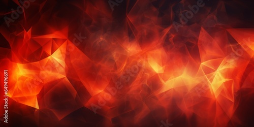 Fire Creative Abstract Geometric Texture. Screen Wallpaper. Digiral Art. Abstract Bright Surface Geometrical Horizontal Background. Ai Generated Vibrant Texture Pattern.