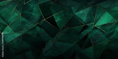 Green Marble Creative Abstract Geometric Texture. Screen Wallpaper. Digiral Art. Abstract Bright Surface Geometrical Horizontal Background. Ai Generated Vibrant Texture Pattern.