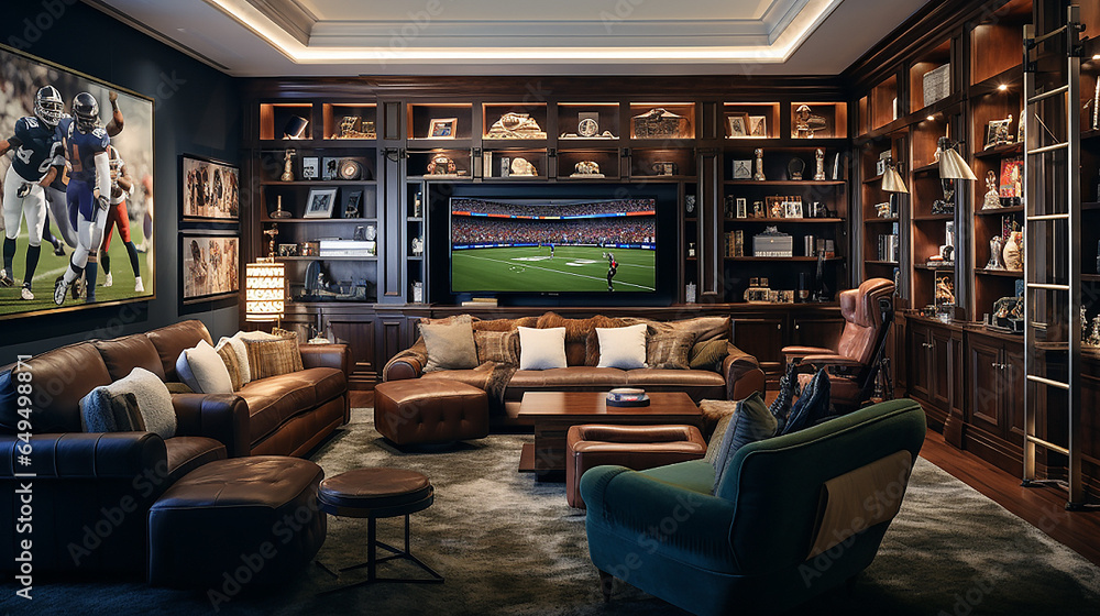 Inviting Sports Hideaway: Luxurious Man Cave Inviting Sports Hideaway: Luxurious Man Cave