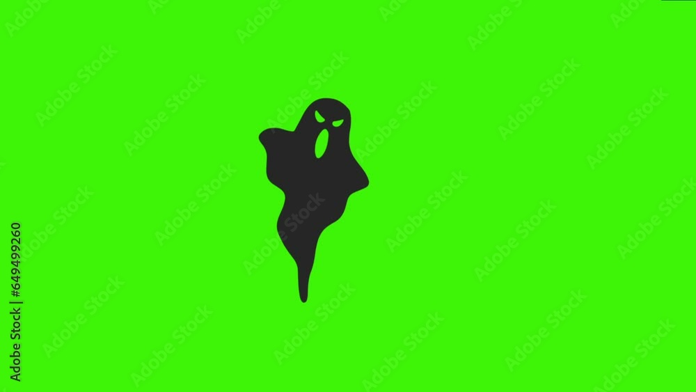 Ghost Loop Pic Black Ghost Flying Loop Motion Graphics Video with Green Screen ...