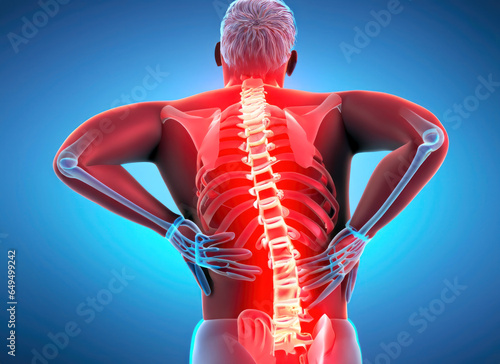 back pain anatomical hologram backache spinal lumbar disease analgesic health illustration photo