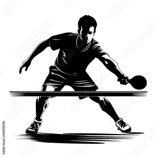 Shadow of an athlete playing ping pong