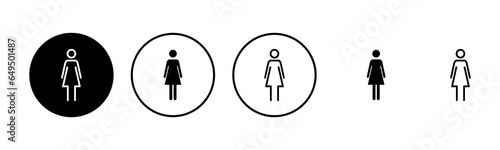 Female icon set illustration. woman sign and symbol