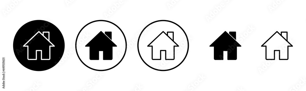 Home icon set illustration. House sign and symbol