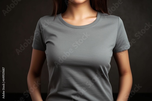 t-shirt blank mockup, woman person, highly detailed, professional color grading.