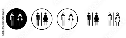 Toilet icon set illustration. Girls and boys restrooms sign and symbol. bathroom sign. wc, lavatory