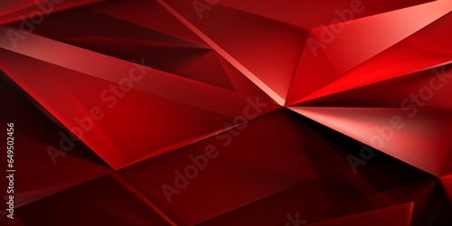 Red Glossy Surface Creative Abstract Geometric Texture. Screen Wallpaper. Digiral Art. Abstract Bright Surface Geometrical Horizontal Background. Ai Generated Vibrant Texture Pattern.