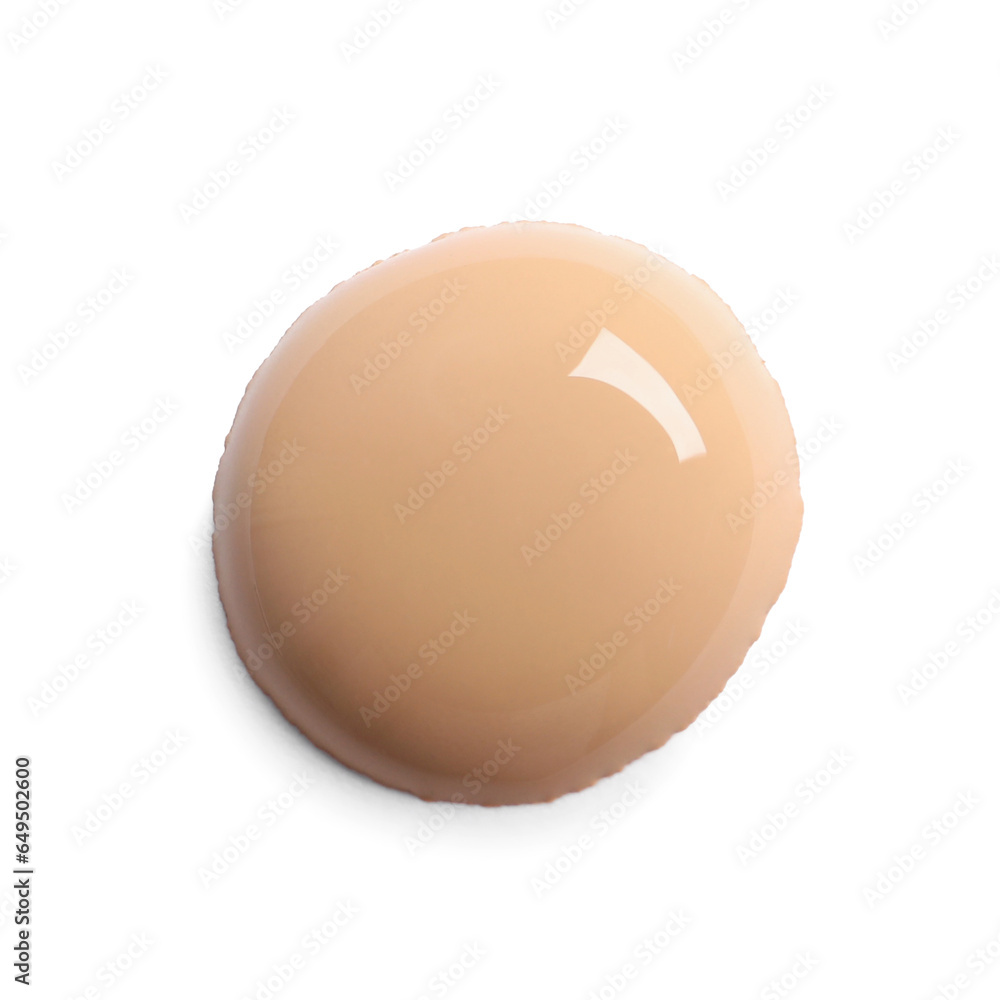 Drop of skin foundation isolated on white, top view Drop of skin foundation isolated on white, top view
