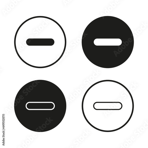 Minus symbol icon set. Vector illustration. EPS 10.