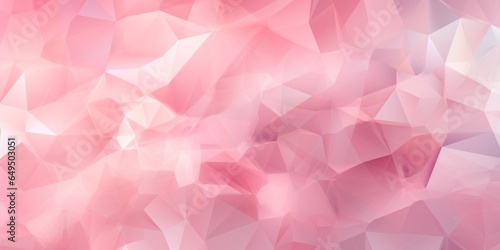 Rose Quartz Crystal Creative Abstract Geometric Texture. Screen Wallpaper. Digiral Art. Abstract Bright Surface Geometrical Horizontal Background. Ai Generated Vibrant Texture Pattern.