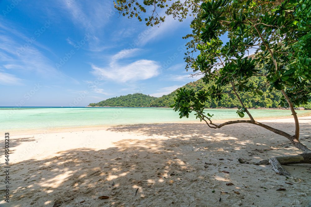 Tranquil Mai Ngam beach in beautiful day, Surin island national park, Phang Nga, Thailand,