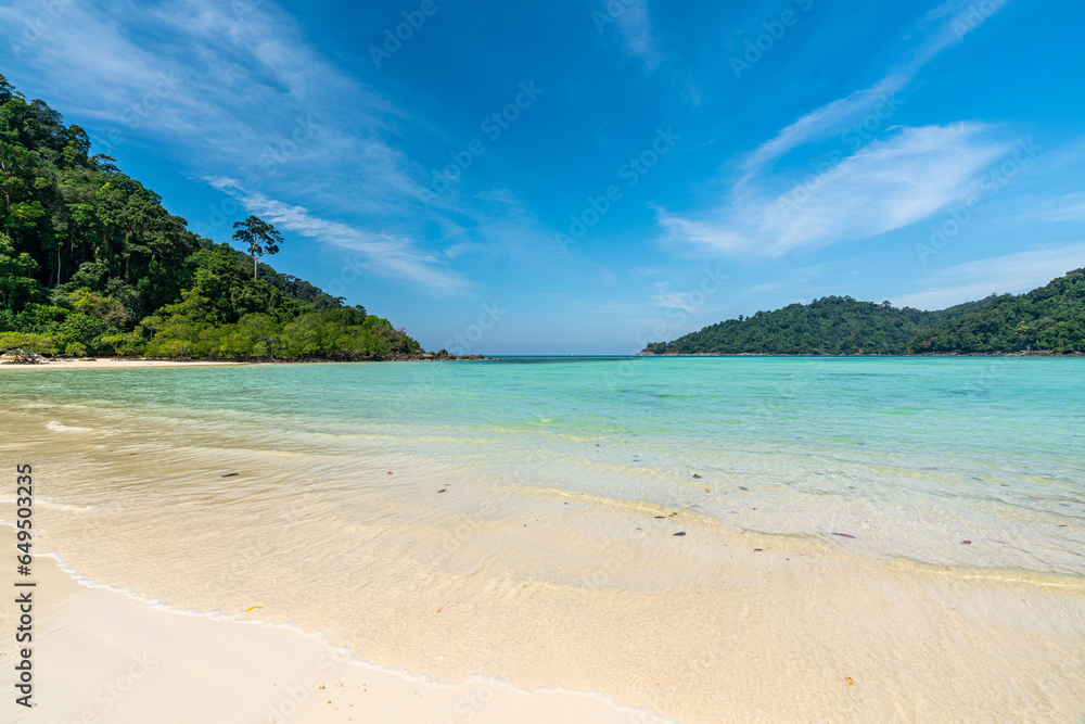 Tranquil Mai Ngam beach in beautiful day, Surin island national park, Phang Nga, Thailand,