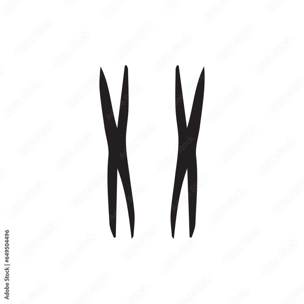 Vector hand drawn parrot footprint isolated on white background Vector hand drawn parrot footprint isolated on white background