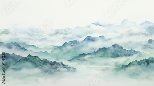 mountain landscape with clouds PPT Backgrounds © ting