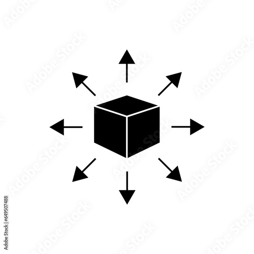 Goods Spreading. Distribution, Share. Expansion Symbol  - Vector. 