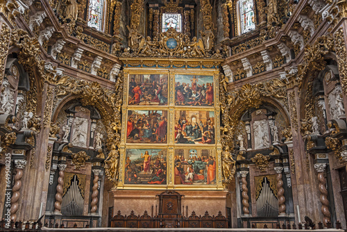 Spain, Valencia, Ornate main altar of Valencia Cathedral photo