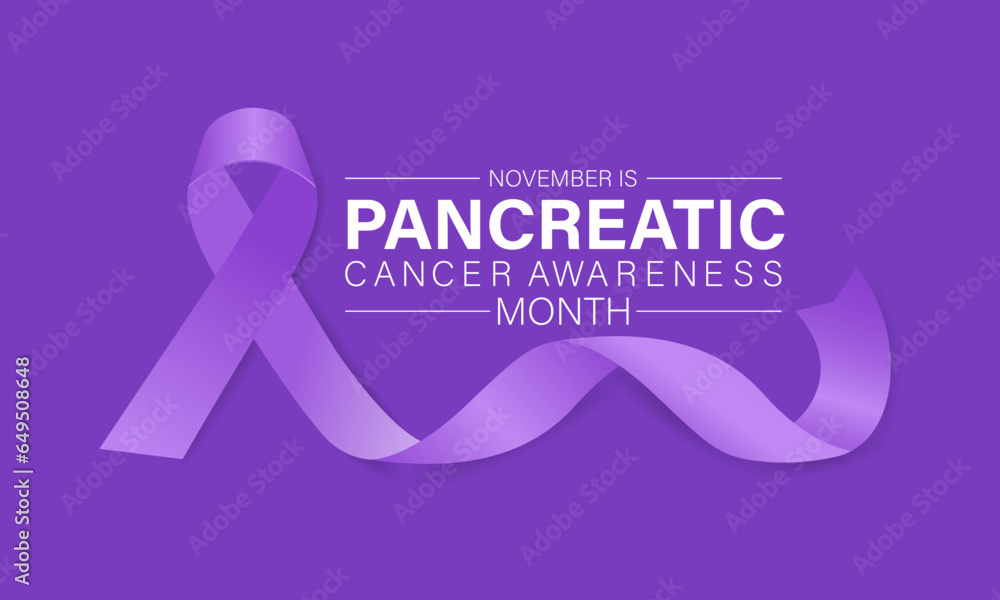 Pancreatic Cancer awareness month is observed every year in November. Background, banner, card, poster, template. Vector illustration.