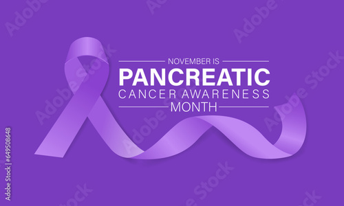 Pancreatic Cancer awareness month is observed every year in November. Background, banner, card, poster, template. Vector illustration.