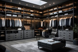 Experience the Ultimate Urban Chic: Step into a Sleek and Stylish Modern Walk-in Closet, a Contemporary Oasis of Elegance, Luxury, and Practicality.
