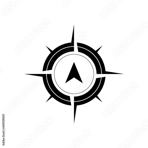 Compass Icon. Adventure, Navigator. Instrument Containing Magnetized Pointer Which Shows Direction of Magnetic North. Orientation Symbol - Vector.  