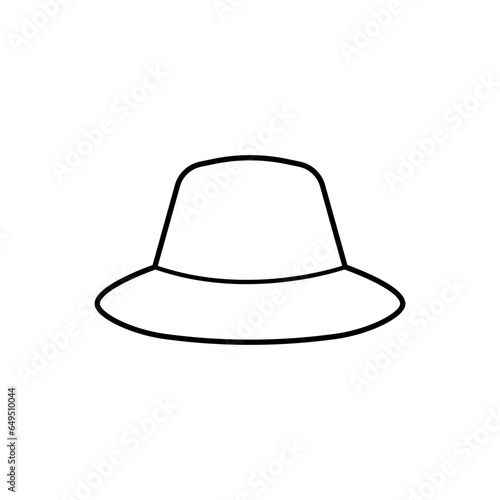 Bucket Hat Icon. Summer Outfit Element, Outdoor Protection Symbol.