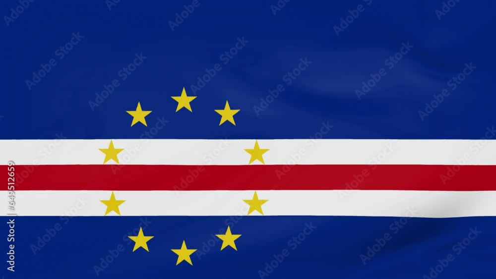 Cape Verde flag waving animated background Cape Verde flag waving animated background