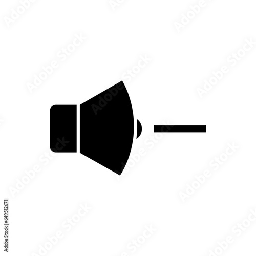 Reduce Volume. Symbol Decrease Loudness. Step Down Voice Level.