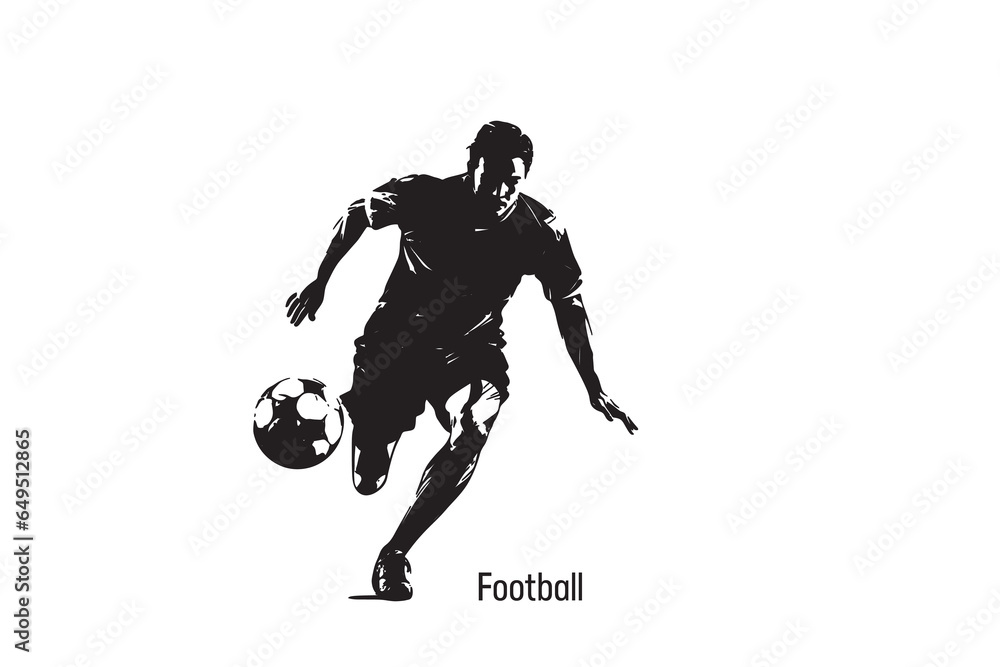 Logo football, Football Silhouette Sport. vector of football. soccer players. vector illustration.